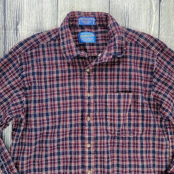 Pendleton Plaid Merino Wool Button Down Shirt - Picture 2 of 7